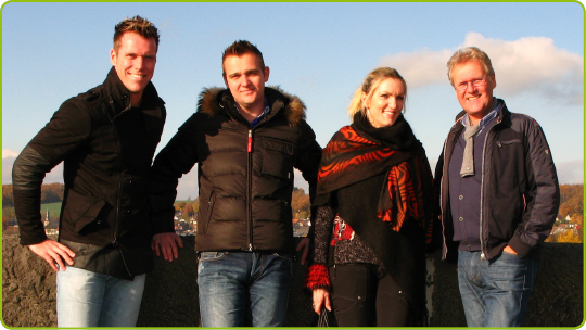 (vlnr: David, Carlo, Tineke en Henk Haveman)